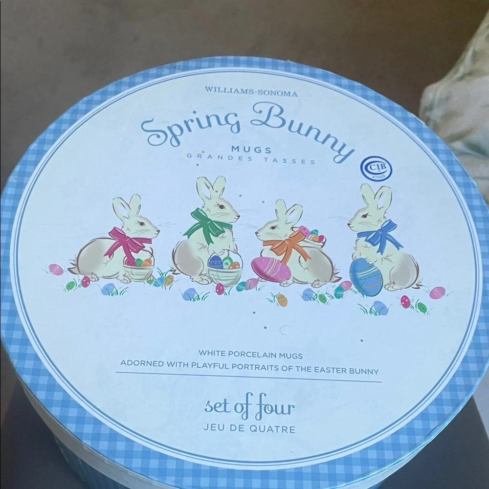 Williams Sonoma Spring Bunny Porcelain Mug Set